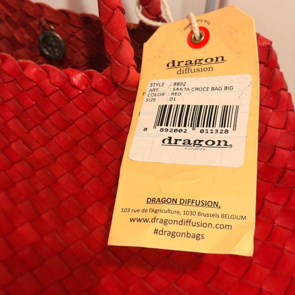 Dragon Diffusion Red Woven Leather Tote - Picture 4 of 5
